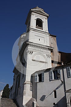 Spanish Steps and church of Trinita dei Monti in Rome Italy