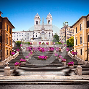 Spanish steps at dusk, Rome, Italy, Europe