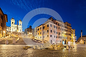 Spanish Steps and  Fontana della Barcaccia in Rome, Italy. photo