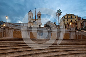 Spanish Steps and  Fontana della Barcaccia in Rome, Italy. photo