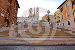 Spanish Steps at morning, in Piazza di Spagna Rome,