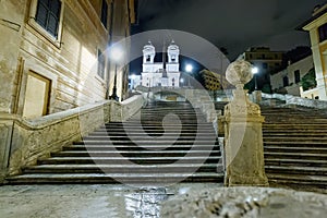 The spanish steps at the night