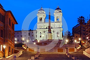 Spanish Steps at night, Rome, Italy.