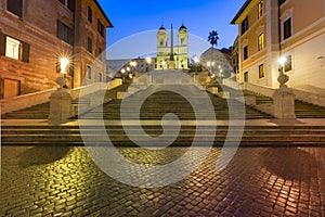 Spanish Steps at night, Rome, Italy.