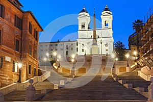 Spanish Steps at night, Rome, Italy.