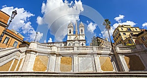 At the Spanish Steps in Rome Italy