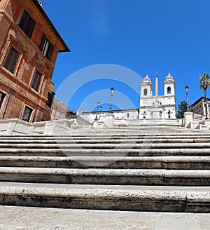 Spanish Steps in Rome without people during the coronavirus lock