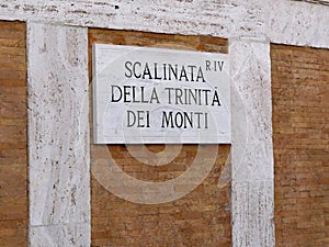 Spanish Steps Sign Scalinata della Trinita del Monti Rome