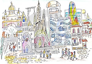 Spanish street and architecture