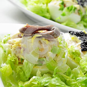 Spanish stuffed eggs