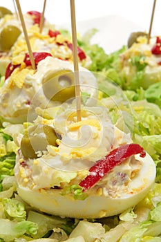 Spanish stuffed eggs