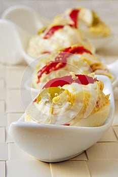 Spanish stuffed eggs