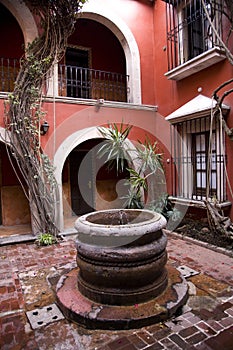 Spanish Style Courtyard Well Morelia Mexico