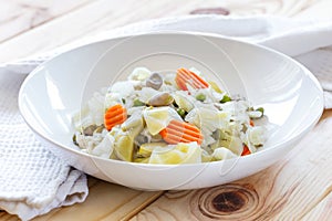 Spanish Style Veggie Stew. Menestra de Verduras. Diet and healthy food concept photo