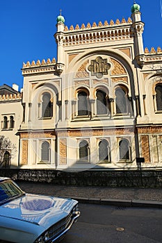 Spanish Synagogue, the architecture of the old houses, Old Town, Prague, Czech Republic