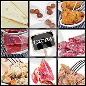 Spanish tapas collage