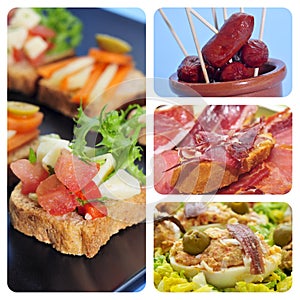 Spanish tapas collage