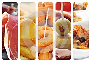 Spanish tapas collage