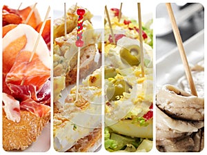 Spanish tapas collage photo