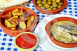 Spanish tapas selection.