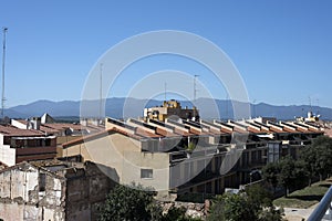 Spanish terraced houses photo