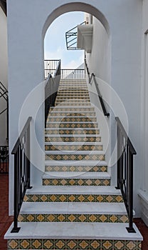 Spanish Tiles on Outdoor Staircase