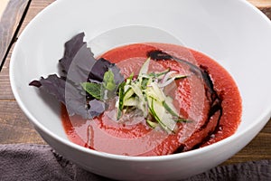 Spanish tomato gazpacho soup