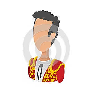 Spanish torero icon, cartoon style