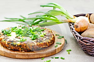 Spanish tortilla with chive