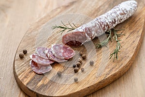 Spanish traditional chorizo sausage, with fresh herbs