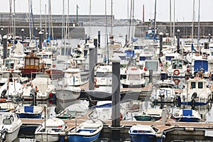 Spanish traditional fishing harbor village in Mutriku. Euskadi