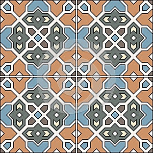 Spanish traditional ornament, Mediterranean seamless pattern, tile design.