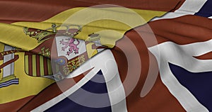 Spanish and UK flag