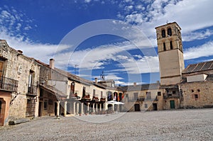 Spanish village Pedraza, main square. Castile, Spain