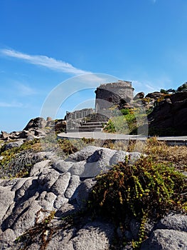 Spanish watchtower in Portoscuso Sardinia, Italy