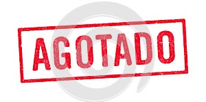 Spanish word Agotado Out Of Stock red ink stamp photo