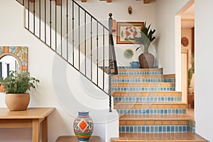 spanishstyle tiled staircase