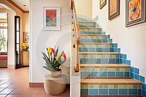 spanishstyle tiled staircase