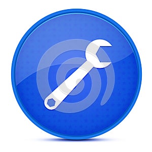 Spanner aesthetic glossy blue round button abstract