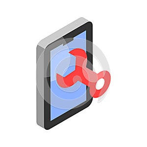 Spanner with mobile concept of mobile configuration vector, editable icon