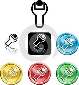 Spanner and nut icon symbol