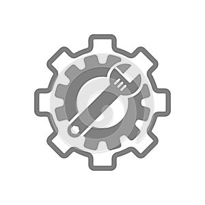 spanner, repair, wrench, industry, screwdriver, gear, settings, equipment, service, maintenance, work tool grey color icon