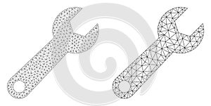 Spanner Tool Icon - Vector Triangle Mesh