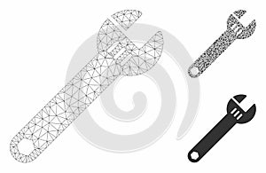 Spanner Vector Mesh 2D Model and Triangle Mosaic Icon