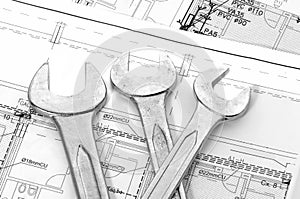 Spanners and house plan