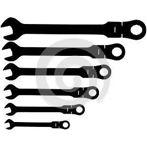 Spanners set vector. Vector illustration