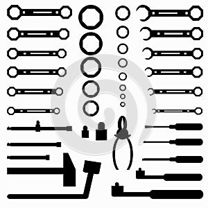 Spanners symbols vector illustration