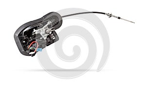 Spare part on a white isolated background in a photo studio for sale at an auto-parsing or replacement in a car service center -