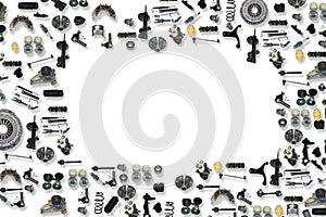 Spare parts car on the white background photo