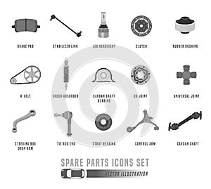 Spare Parts Icons Set